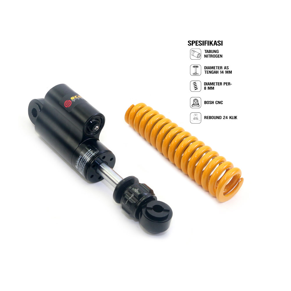 ZVC SHOCK VESPA DEPAN TABUNG 7823 FORK-3 Black